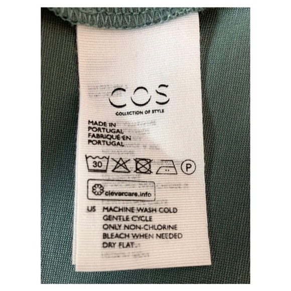 COS Minimalist V-Neck Long Sleeve Stretch Heavy Jersey A Line Dress - Picture 14 of 15